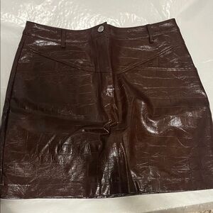 Avec Les Filles Brown Mini Skirt